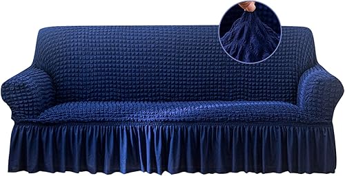 Miniatura 1 de Funda elástica para sofá de fácil ajuste con falda, duradera, lavable, universal, de alta elasticidad, protector de muebles para niños, mascotas (L,