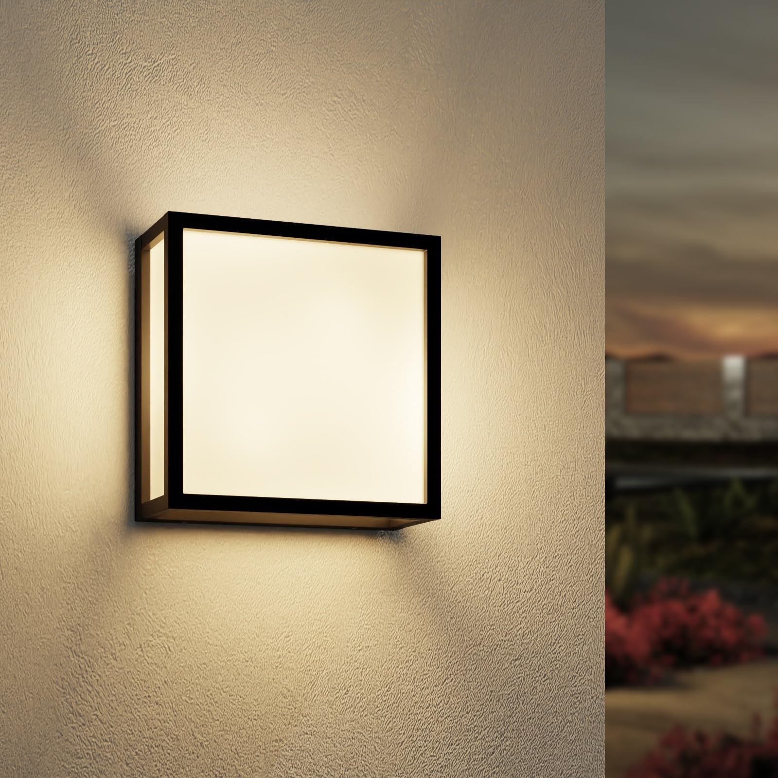 EBION Aussenlampe Wand,Wandleuchte Aussen Wandlampe E27，AußEnlampe,Aluminium + PC Wandlampe,Wandleuchten,Outdoor Wall Sconce,IP65 AußEnleuchte Anthrazit (Ohne Leuchtmittel)