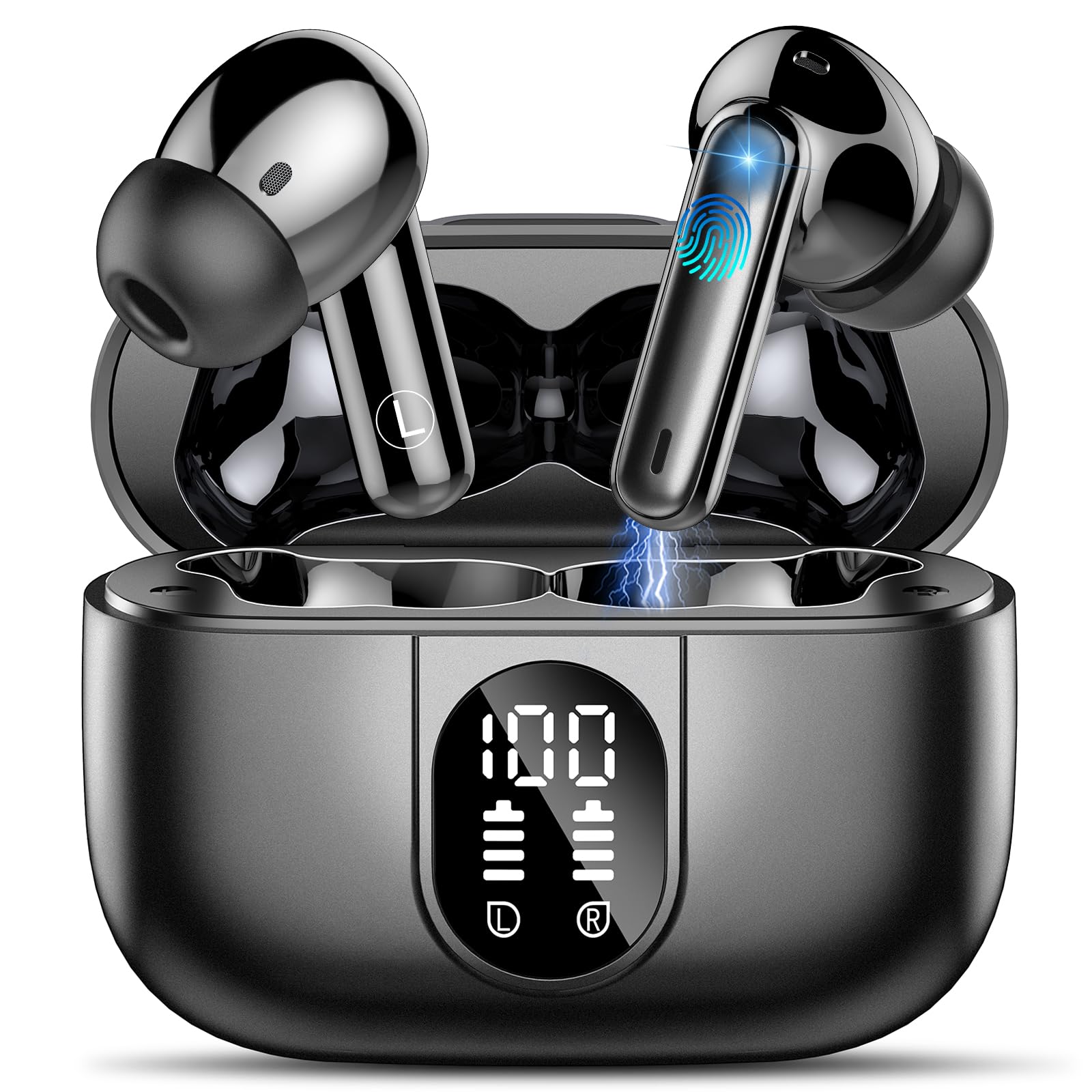 Csasan Wireless Earbuds Bluetooth 5.3 Headphones, 40H Playtime in-Ear Earphones, Mini Bluetooth Earbuds with ENC Noise Cancelling Mic, Deep Bass