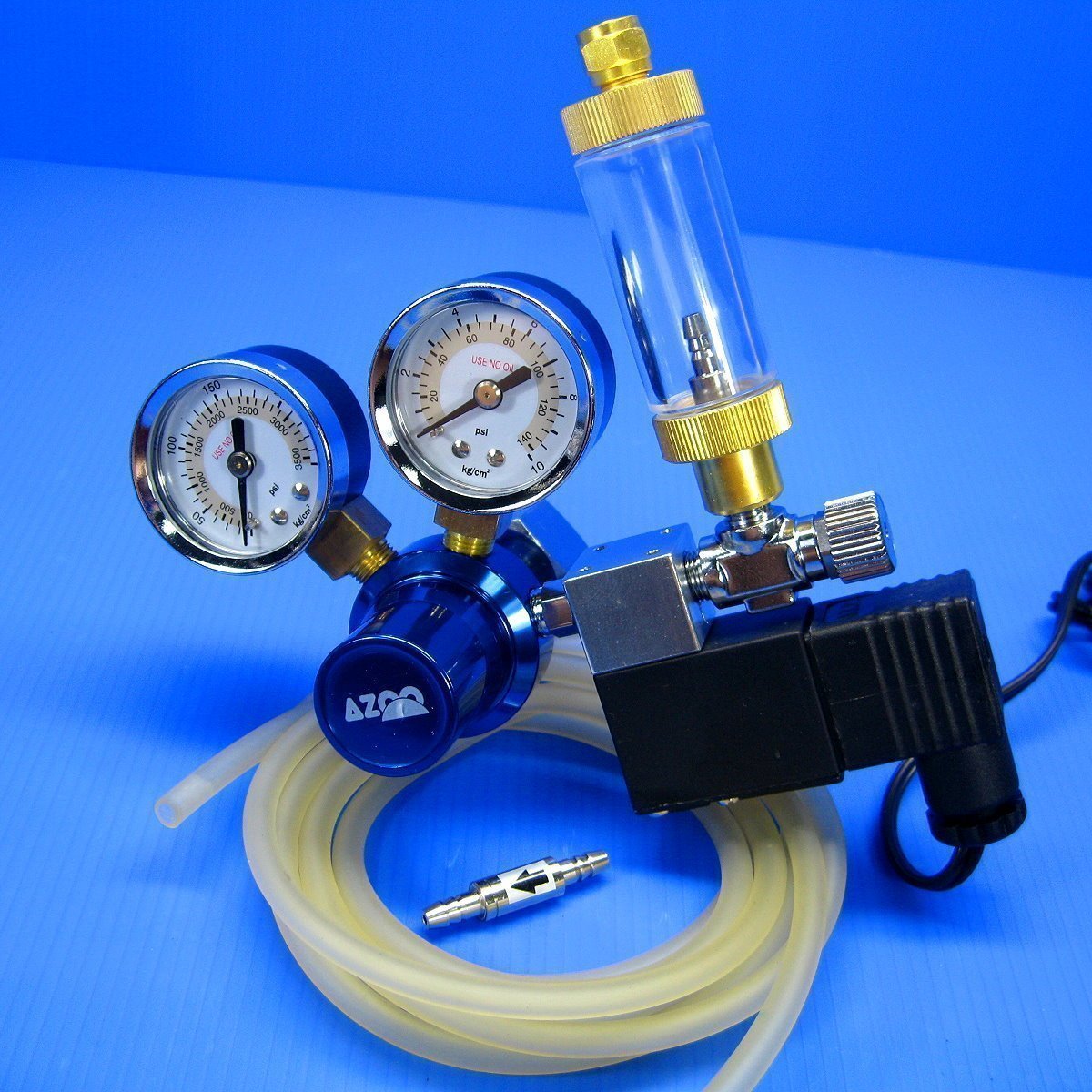 CORISRX AZOO CO2 Pressure Regulator System- Magnetic Solenoid Bubble Counter Check Valve Tank