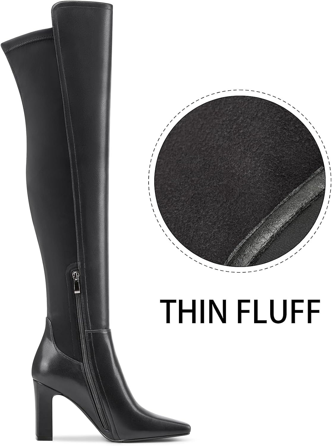 Castamere Thigh High Boots for Women Chunky Heel Over the Knee Boots