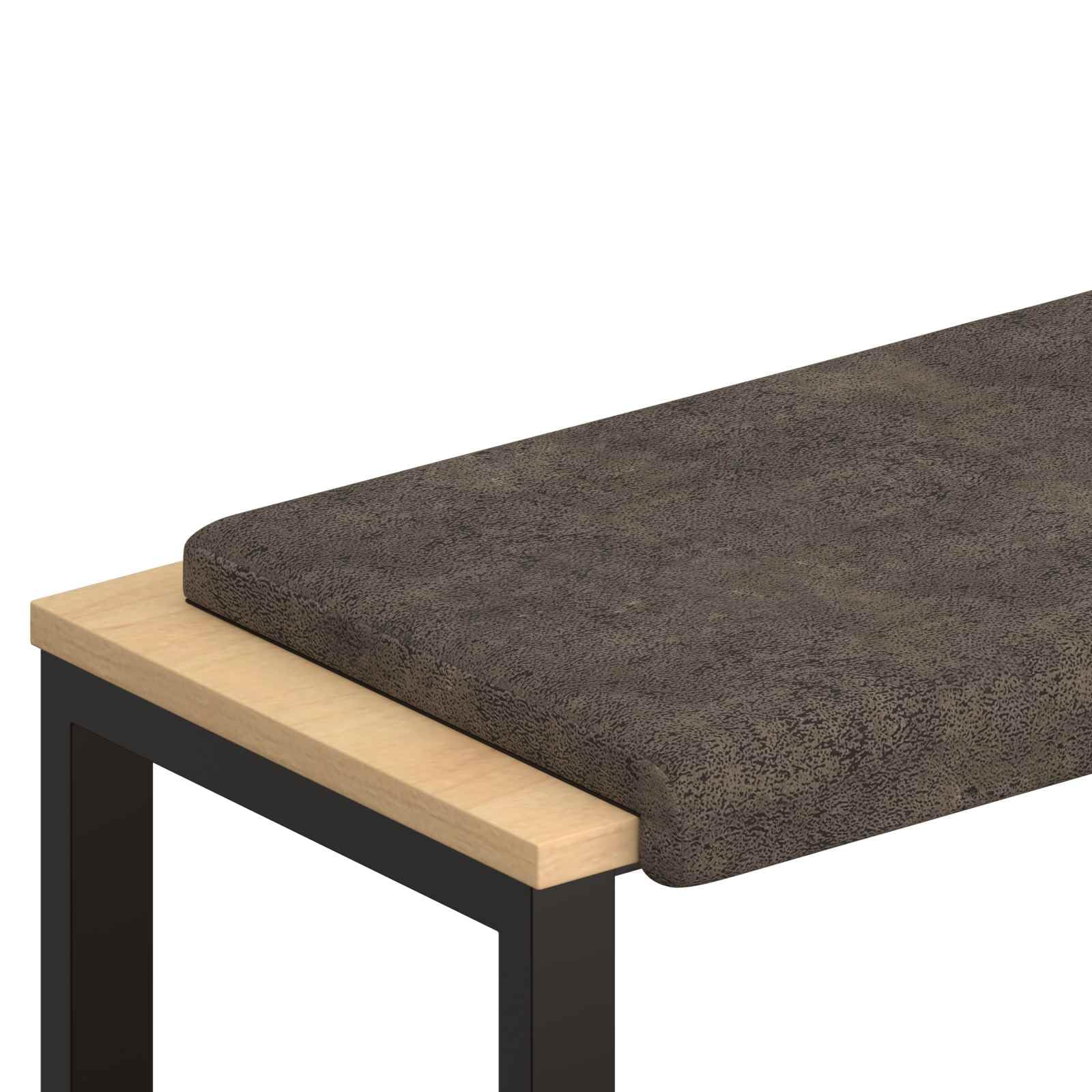 Cojín para banco en forma de L, ante sintético, color gris oscuro