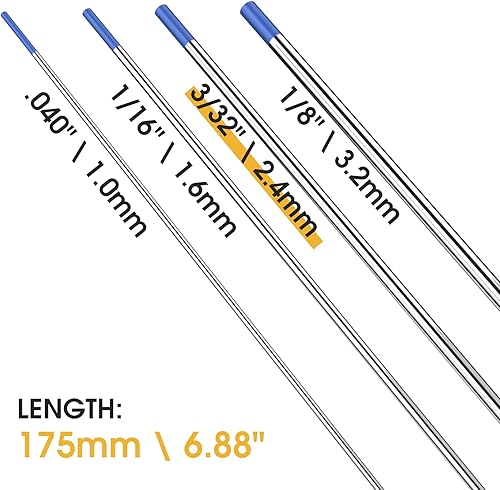 Miniatura 8 de Tig Electrodos de tungsteno para soldadura de tungsteno 2% tungsteno toriado .040 x 7 pulgadas (rojo, Ewth-2) paquete de 10 TOOLIOM