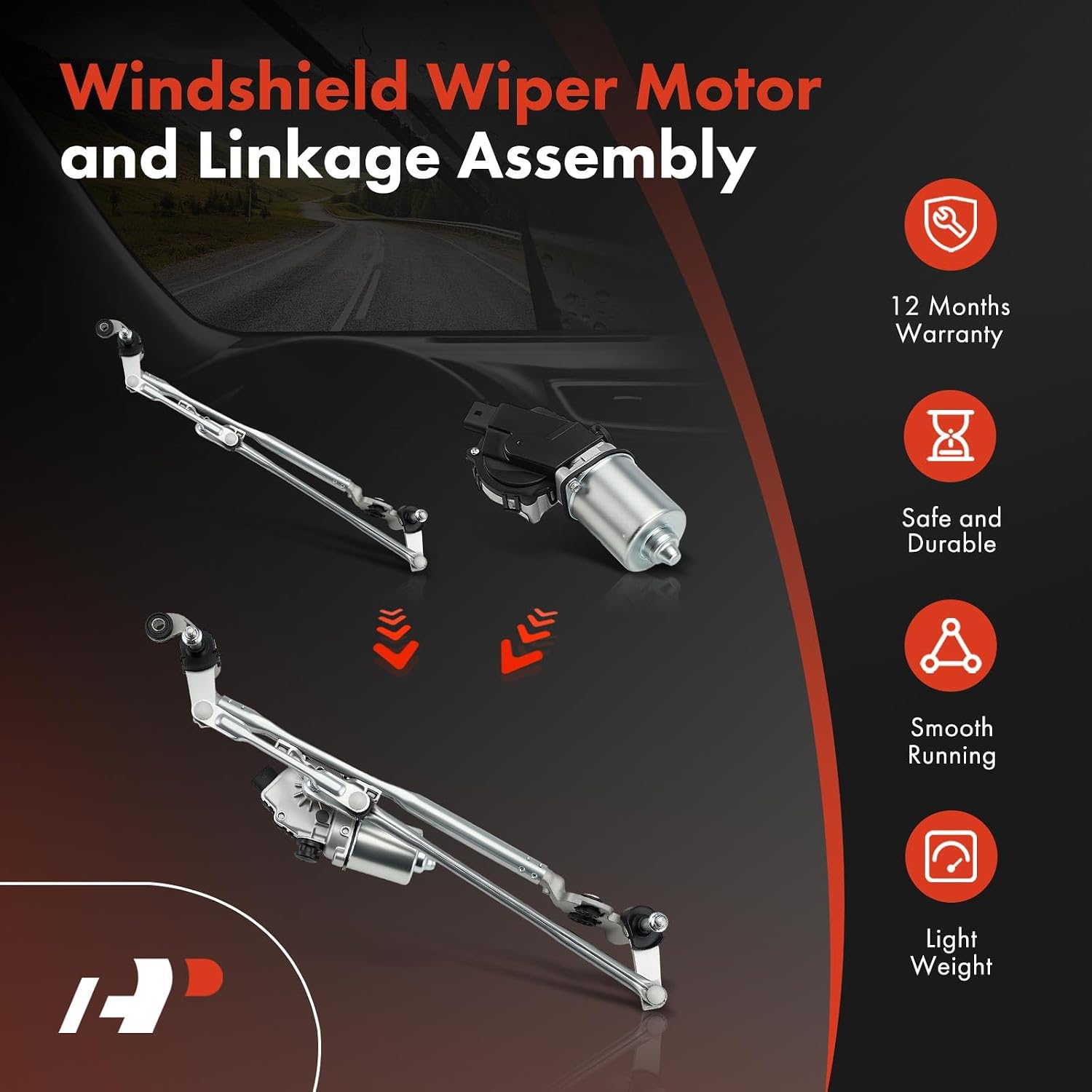 A-Premium Front Windshield Wiper Motor and Linkage Assembly