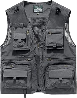 سترة صيد سمك للرجال والشباب للأماكن الخارجية، سترات عمل سفاري للسفر والتصوير الفوتوغرافي والمشي لمسافات طويلة، فيست متطابقة للعائلة، 12 سنة - للبالغين 2 اكس لارج