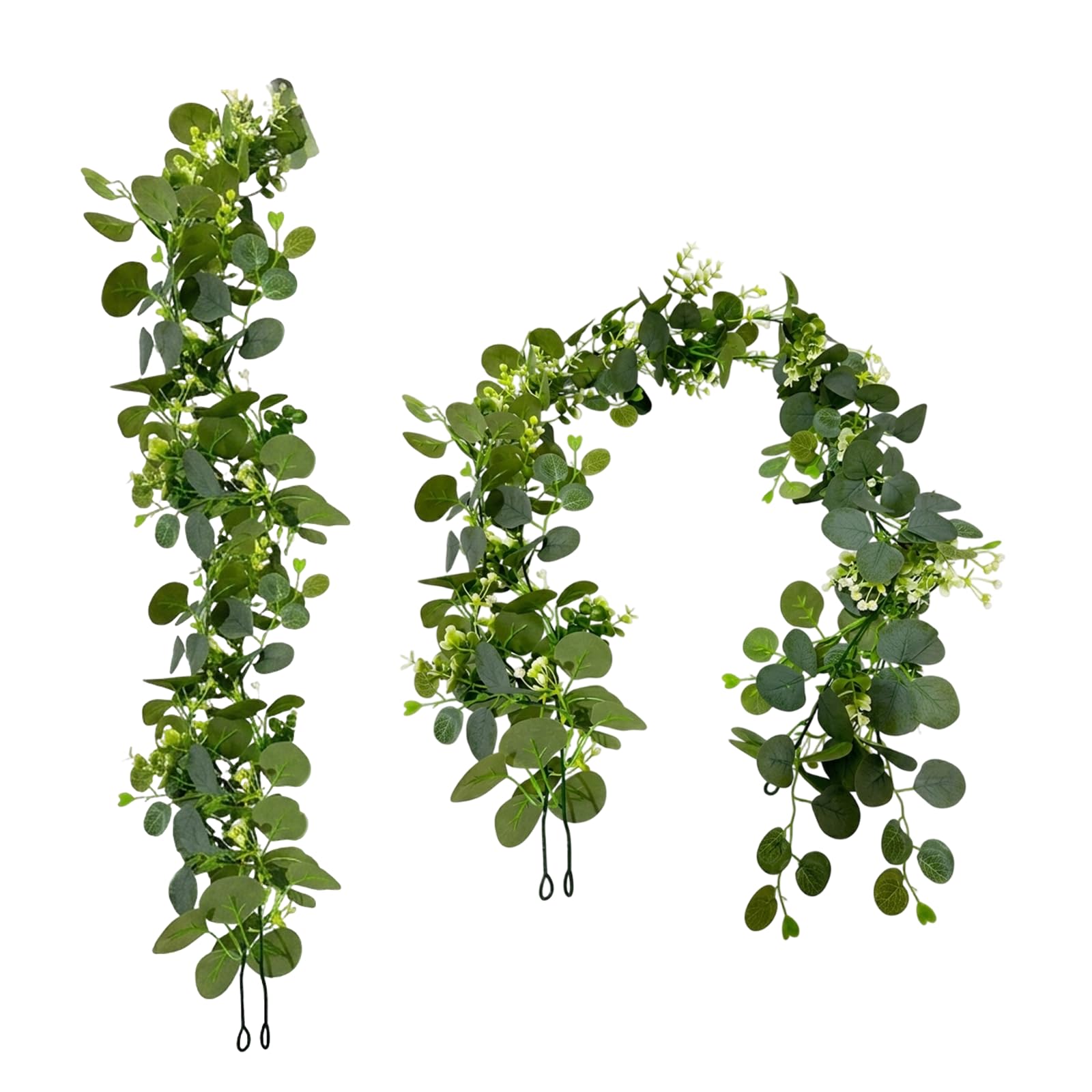 XcnPer Eucalyptus Garland, Garlands for Home Decoration, Two Artificial Eucalyptus Garlands with Flexible Design for Wedding Arch Decor, Wall Background Arrangements, Table Centerpieces