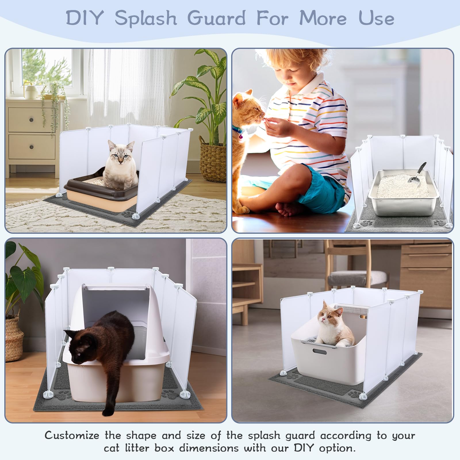 Essenhome Cat Litter Box Enclosure Splash Guard Extra Large 29.8L Ã— 20 ...