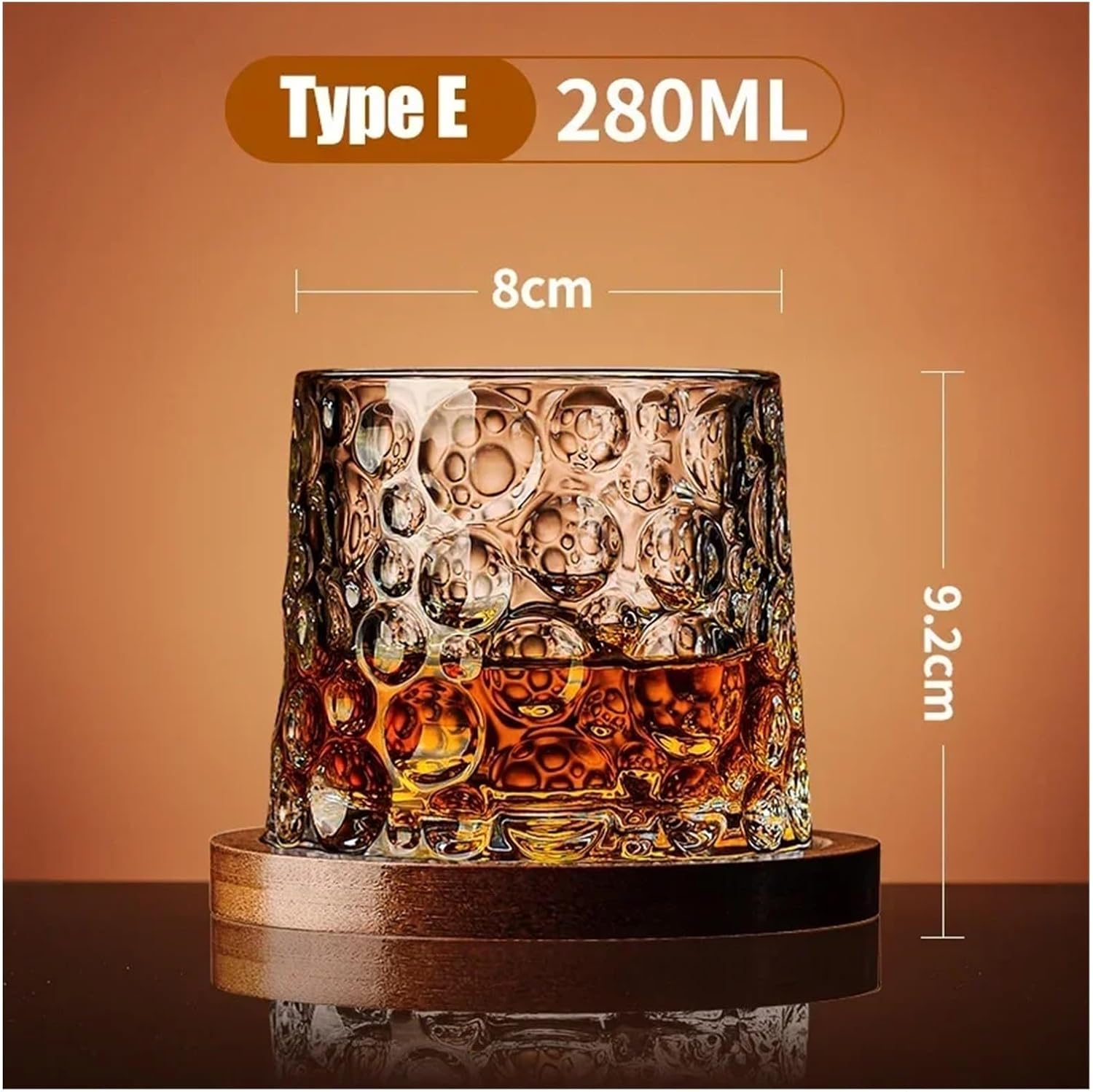 Tumbler Glass With Base Crystal Glasses Rotating Spinning Cup Drinkware Bar Home(Type a)