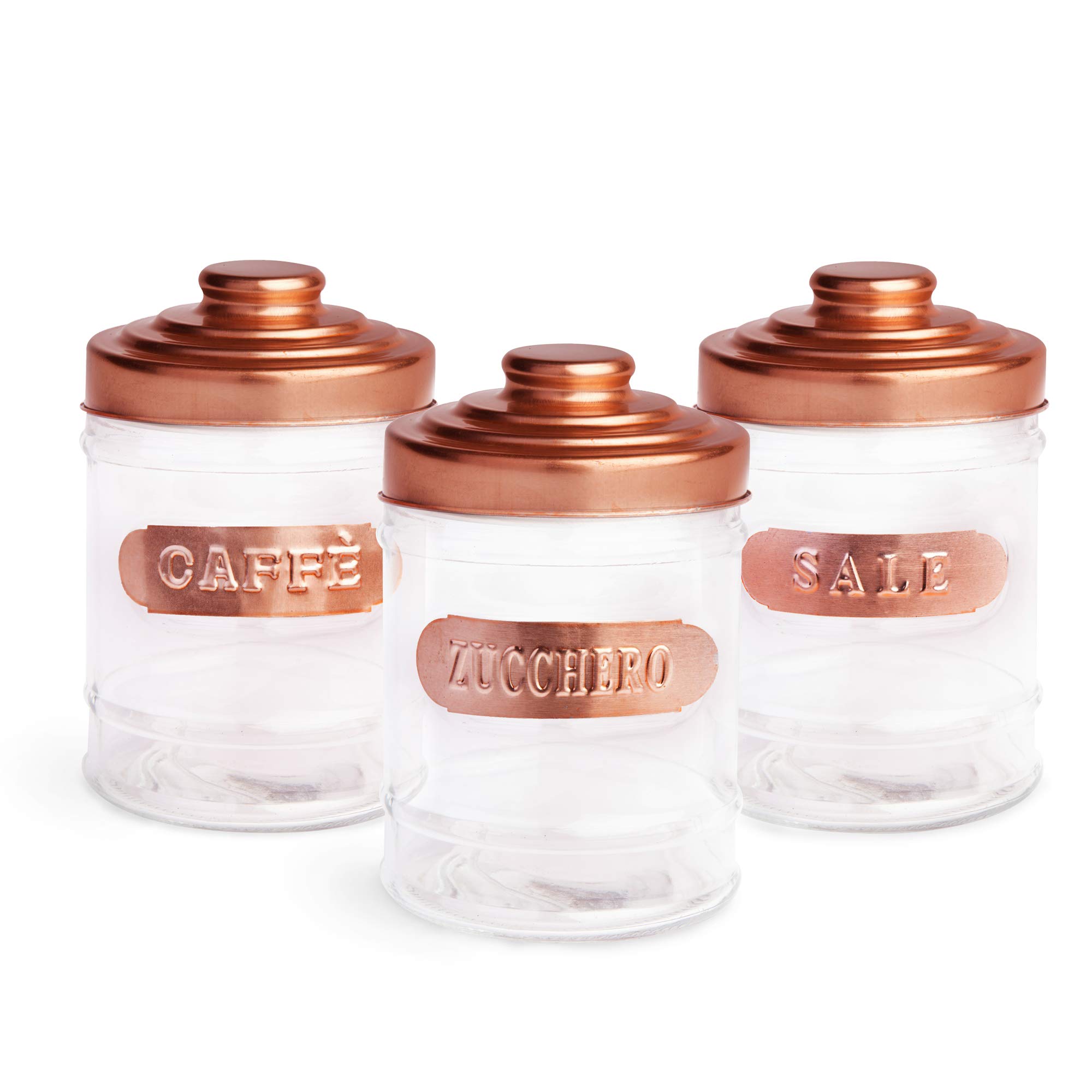 Excelsa Copper Set of 3 Storage Jars, One Size