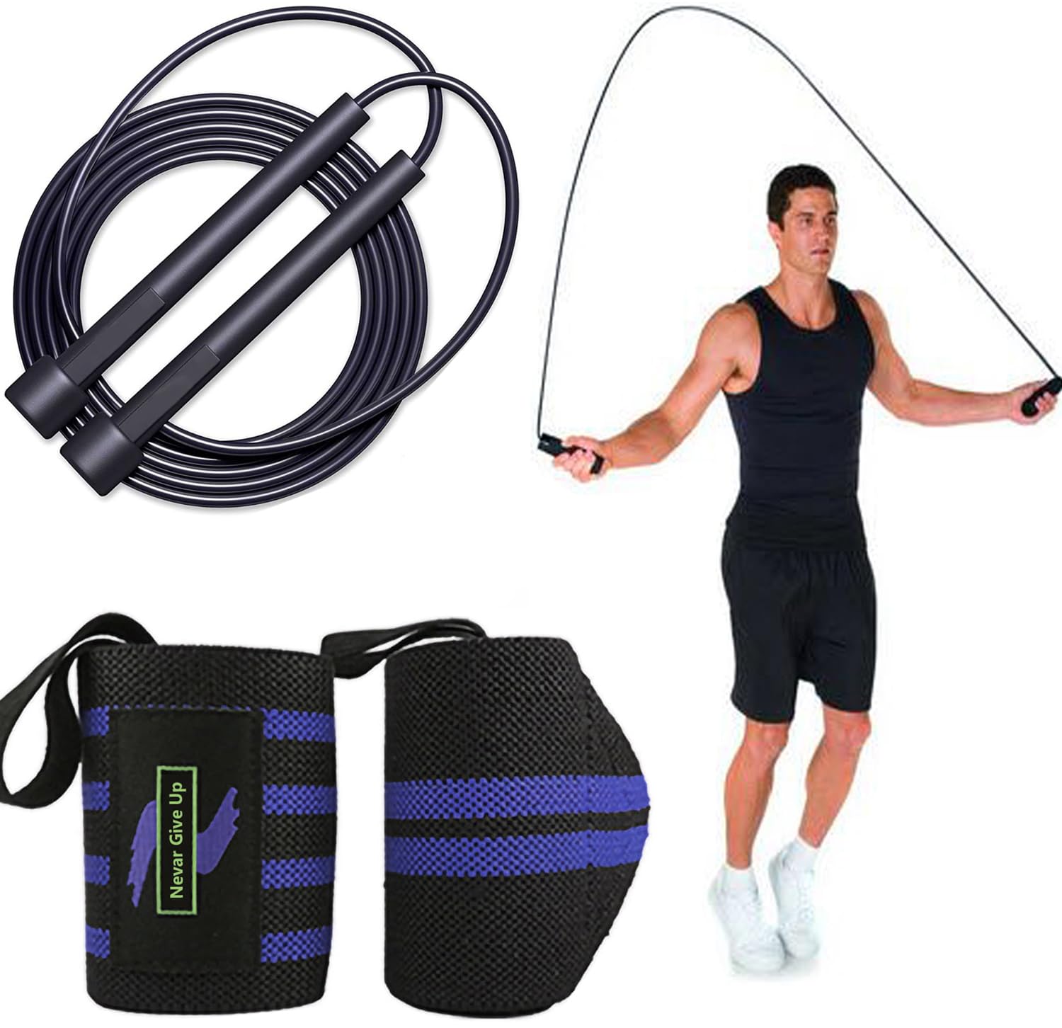 Exercise Equipment Skipping Rope & Wrist Band for Men & Women Exercise, for Workout & Weight Loss, Exercise And Hand Support Jump Rope-image-48