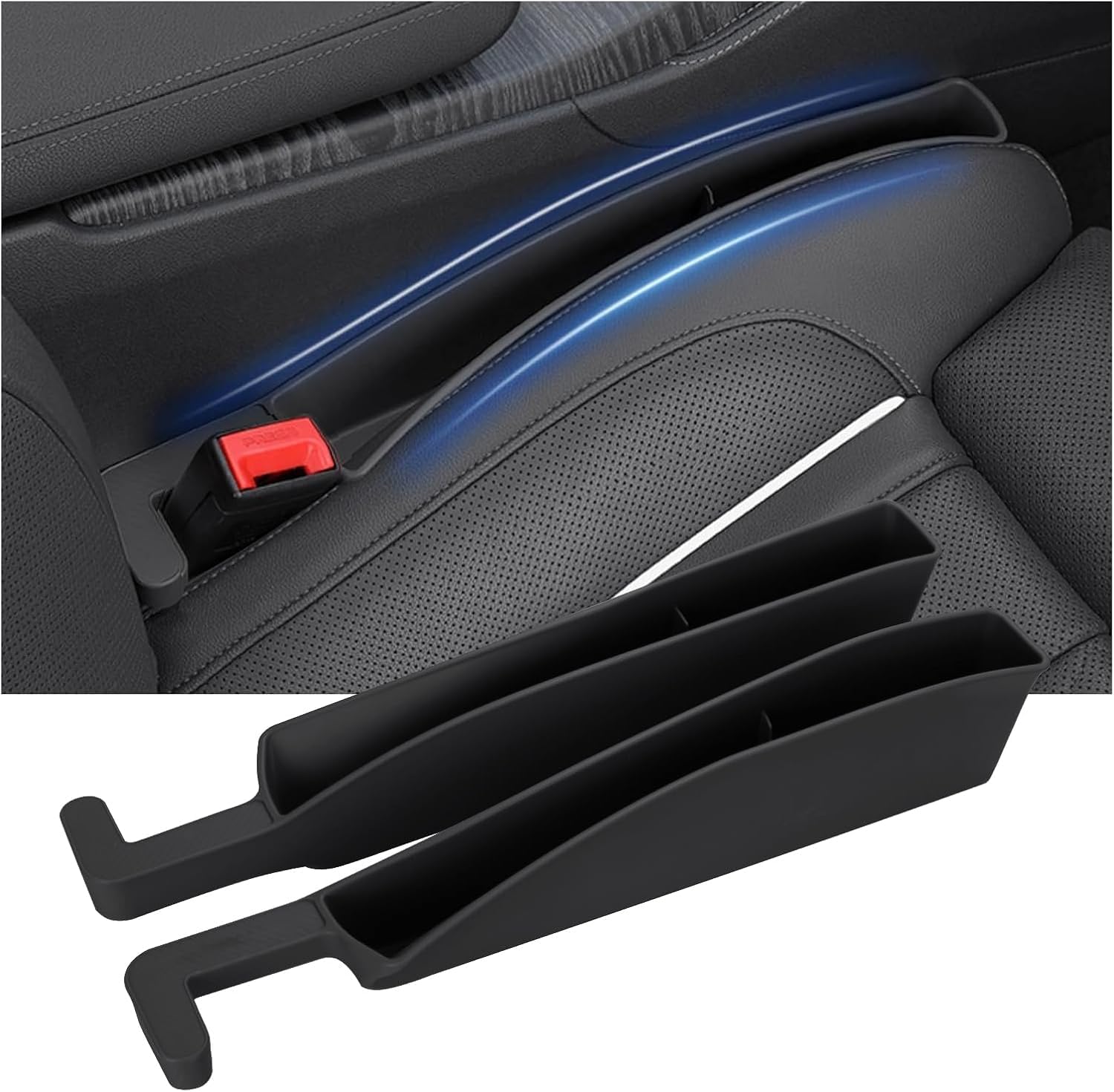 dtwdong 2 Pcs Car Seat Crevice Gap Filler Vehicle Mounted Gap Leak Proof Filling Strip for Skoda KODIAQ 2 (5-Sitzer) 2024-2026, Fit PU Leather, Black