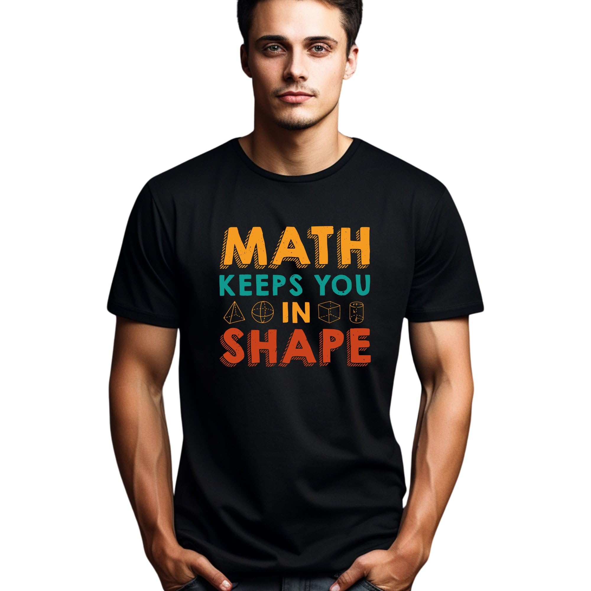 Seek Buy LoveFunny Math T-Shirt, Math Keeps You in Shape Graphic Tee for Teachers and Students