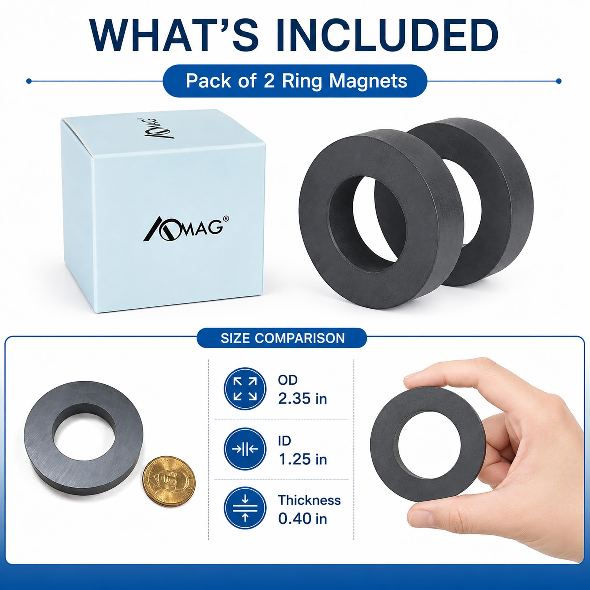Large Magnet Big Ceramic Ring Magnets OD60 x ID32 x 10mm (Pack of 2) — Amazon image 5
