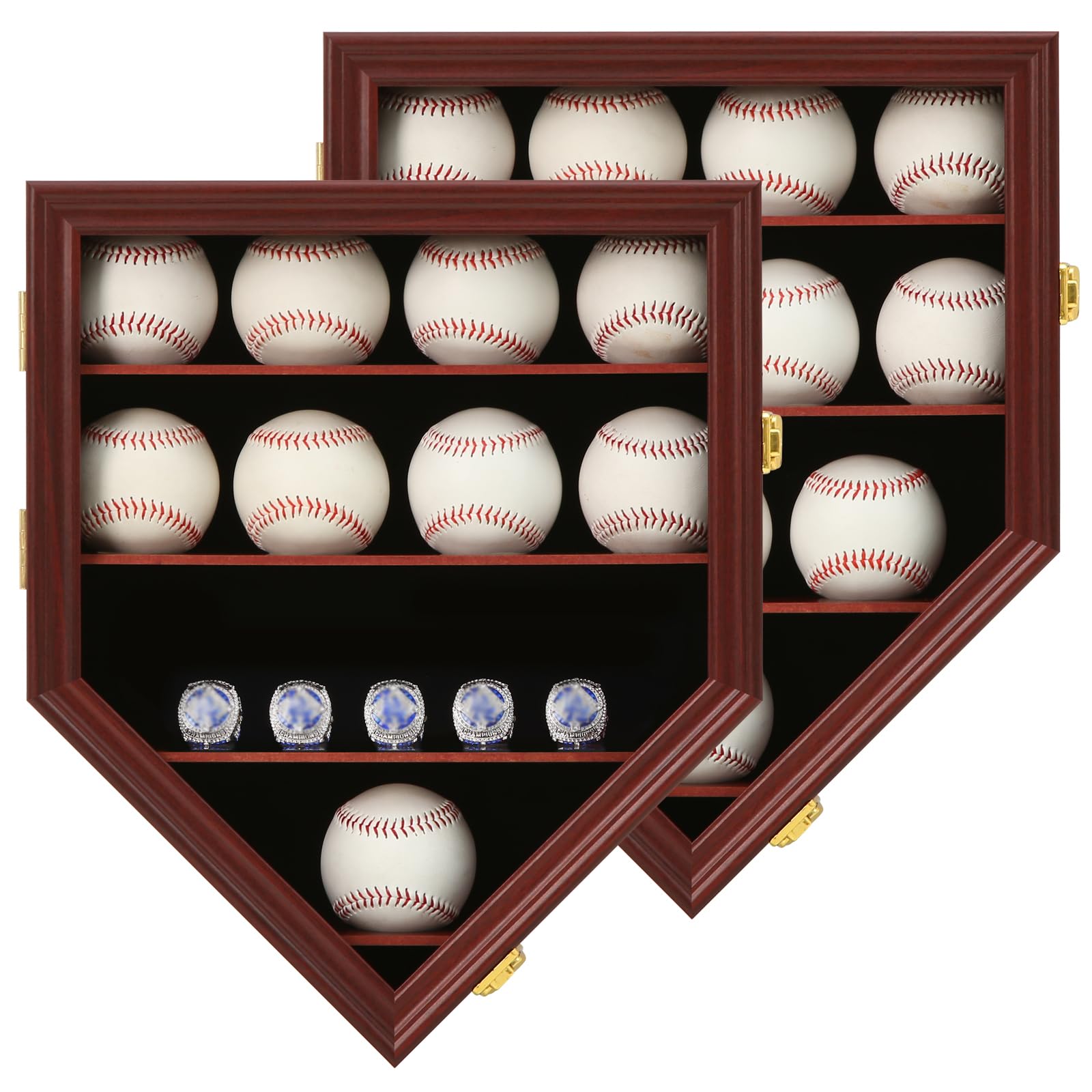 baseball display case baseball holders for balls display baseball ring display wall cabinet with anti-theft lock for collection autographed baseballs