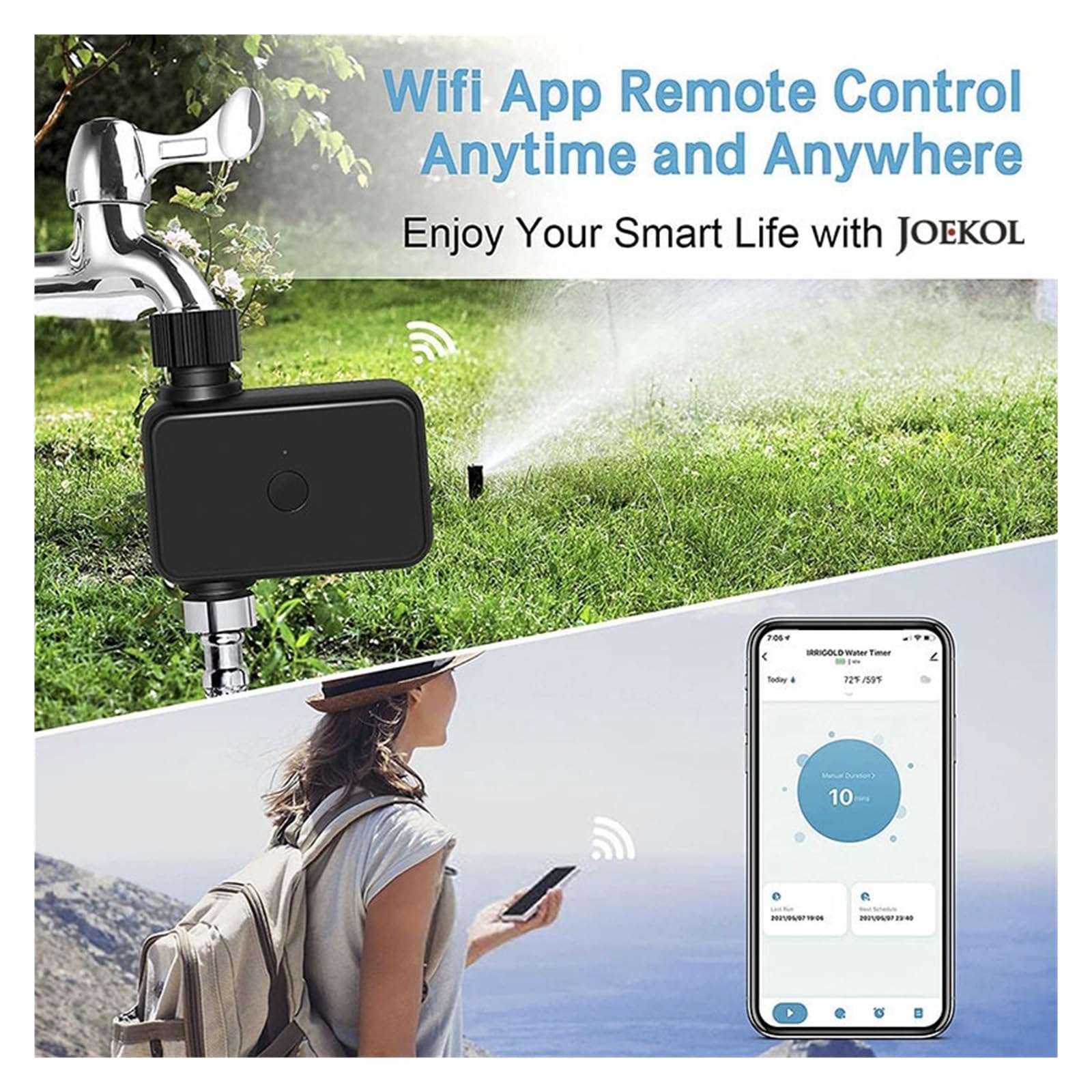 Temporizador De Riego Wifi For Jardín, Controlador Automático Inteligente, Válvula Agua, Sistema For , Césped ConservacióN Del Agua(Other timer with HUB)
