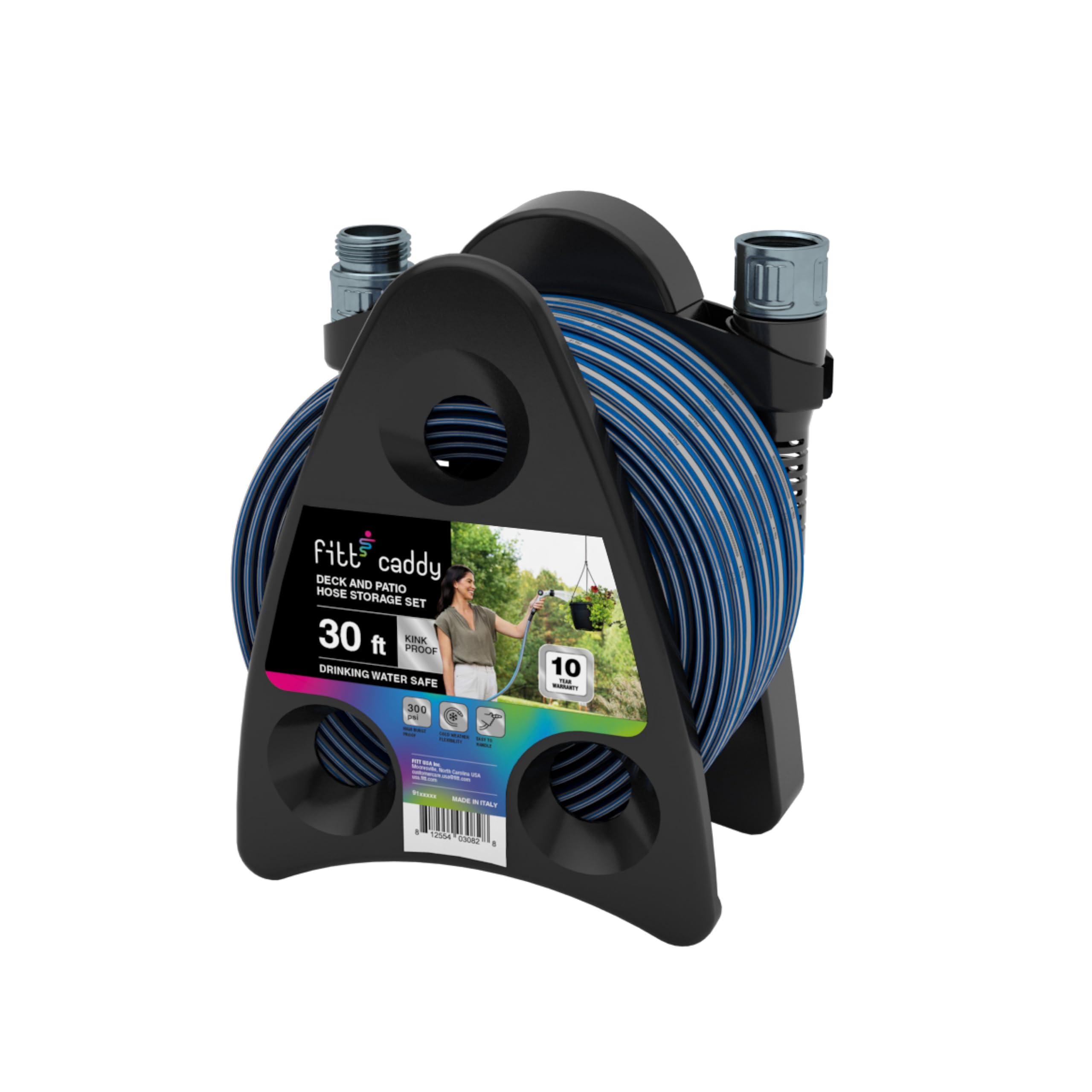 Tuyau d'arrosage multifonction haute performance et durable avec caddy FITT HiFlo