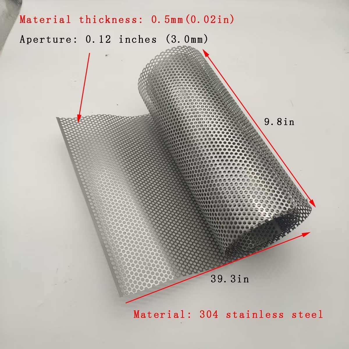 Lamiera Forata in Acciaio Inox 304 | 24x100 cm | Fori 3mm | Per Ventilazione, Griglie, Diffusori e Progetti Fai da Te | Resistente alla Ruggine