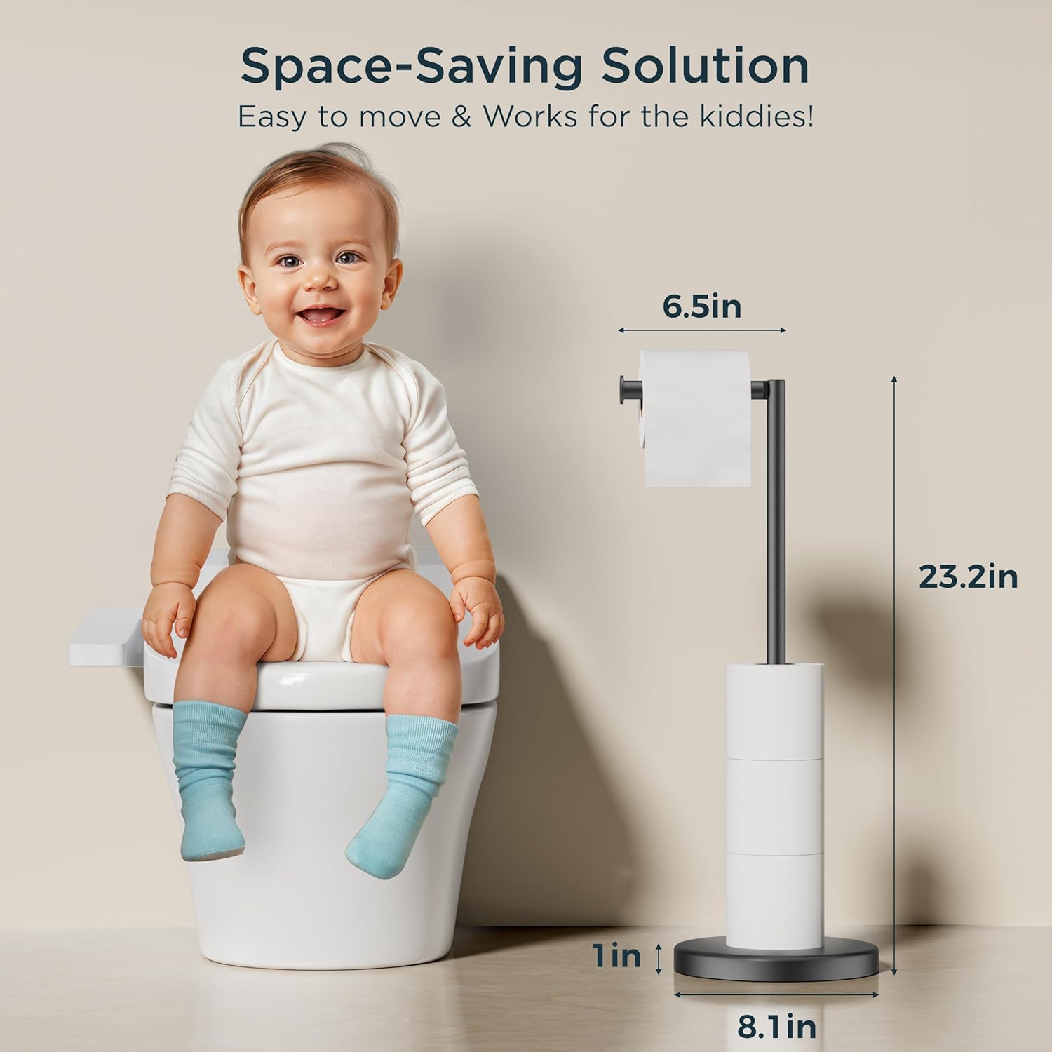 FORIOUS Toilet Paper Holder Stand and Towel Ring, SUS304 Stainless Steel Hand Towel Holder for Bathroom Wall Mounted