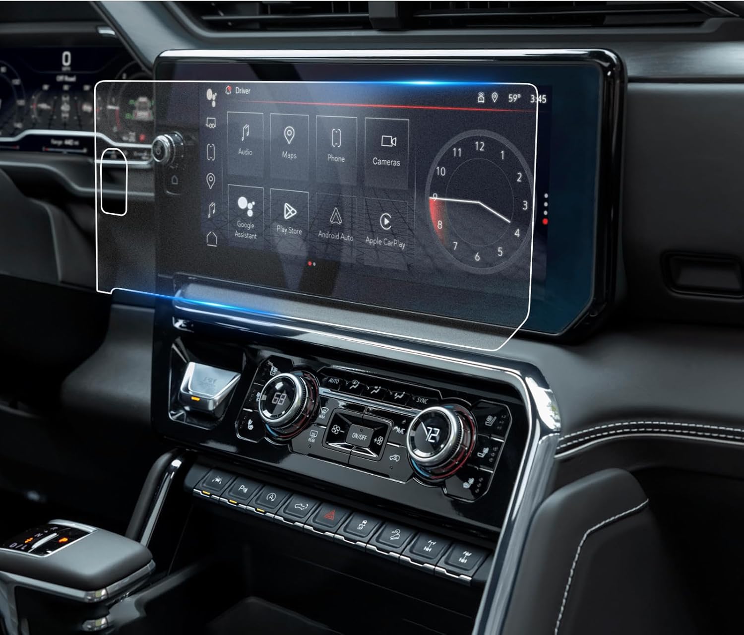 For 2026 GMC Sierra Screen Protector 2022-2025 Sierra 1500& 2024-2026 Sierra 2500HD 3500HD(AT4/AT4X/Denali/Denali Ultimate) (Buttons on the Screen) 13.4 Inch Navi Touchscreen [Matte Glass] Anti-Glare