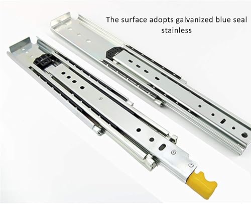 Miniatura 9 de Diapositivas de cajón para equipos industriales pesados, de 2.992in de ancho, con cerradura, rodamientos de bolas, extensión completa, capacidad de