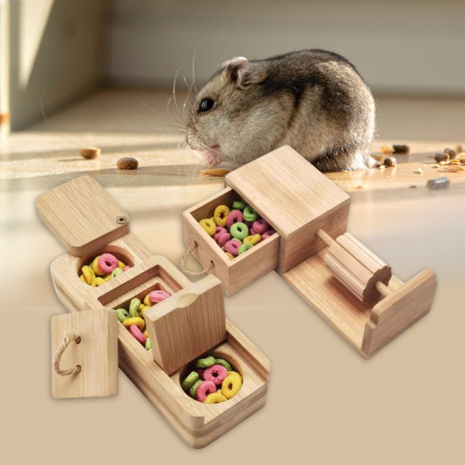 F Fityle Hamster Futtersuche Spielzeug Meerschweinchenspielzeug Bildungsanbereitungsanreicherungs -Leckerbissen Rätsel für Meerschweinchen Ratte