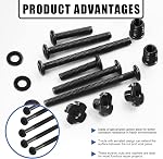 Glarks 107Pcs M6x30/50/70mm Black Hex Socket Cap Screws Bolts & M6 Threaded Inserts T-Nuts Assortment Kit with Flat Washers and Hex Wrench for Wood Furniture Fasteners