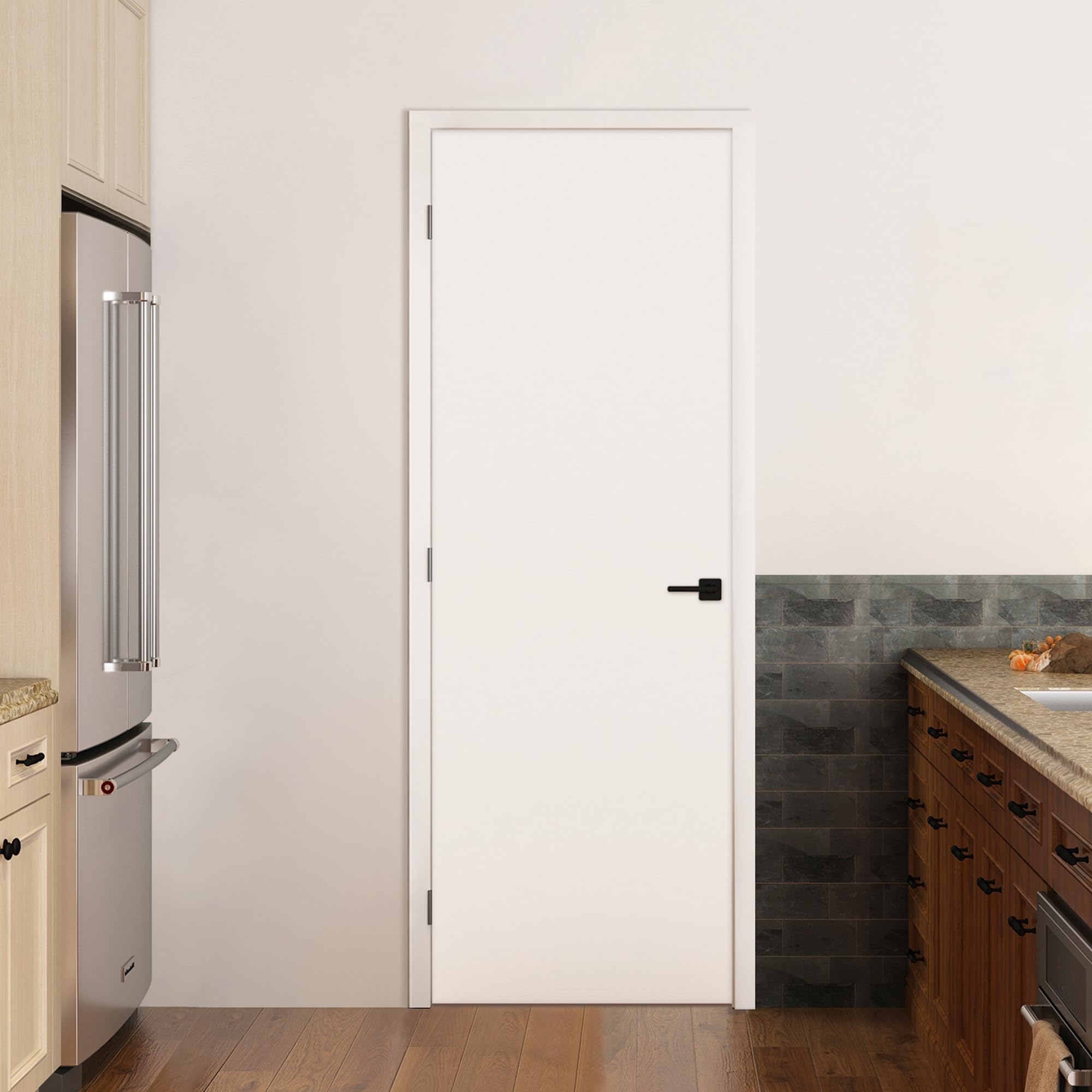 Photo 1 of *** RANDOM SCRATCHES ***BARNSMITH 24x80 in Modern Flush Smooth White Primed Door Slab, Paintable Hollow Core Interior Door Panel, for Pocket, Swing, Sliding Door, Durable and Lightweight