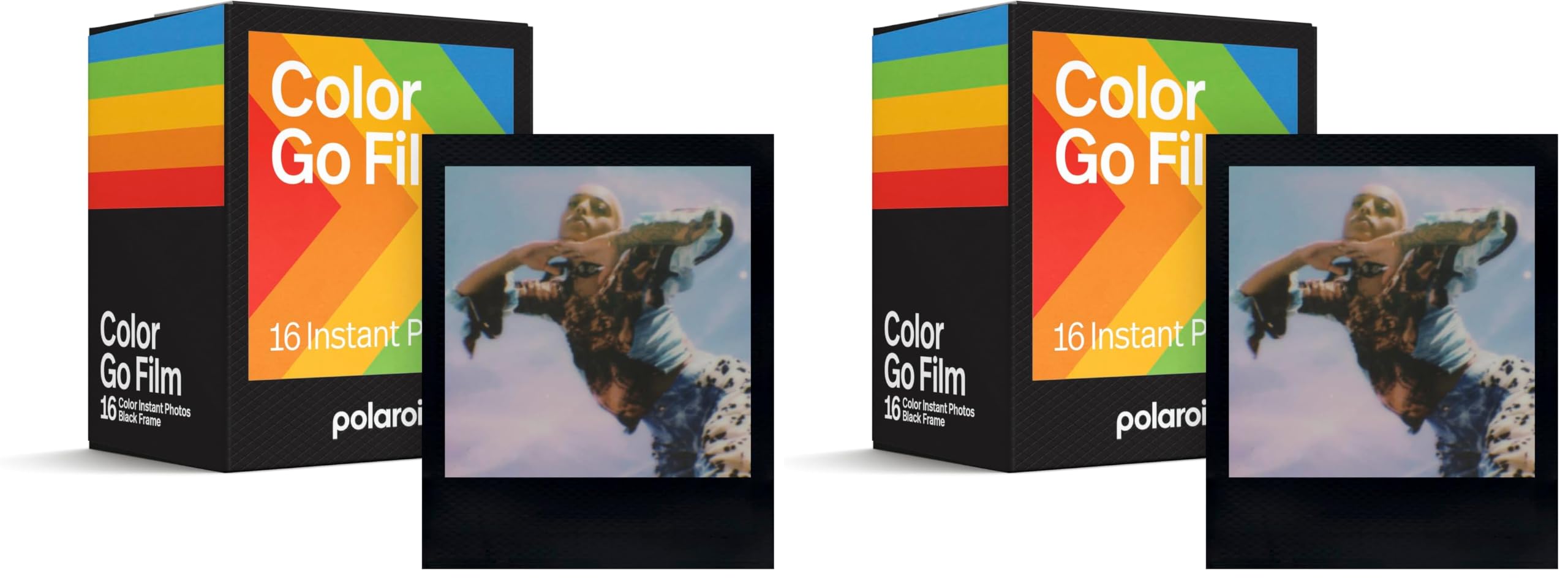 Polaroid 6211 Farbfilm für Go — Doppelpack — schwarzer Rahmen, 16 Filme (Verpackung kann variieren) (Packung mit 2)