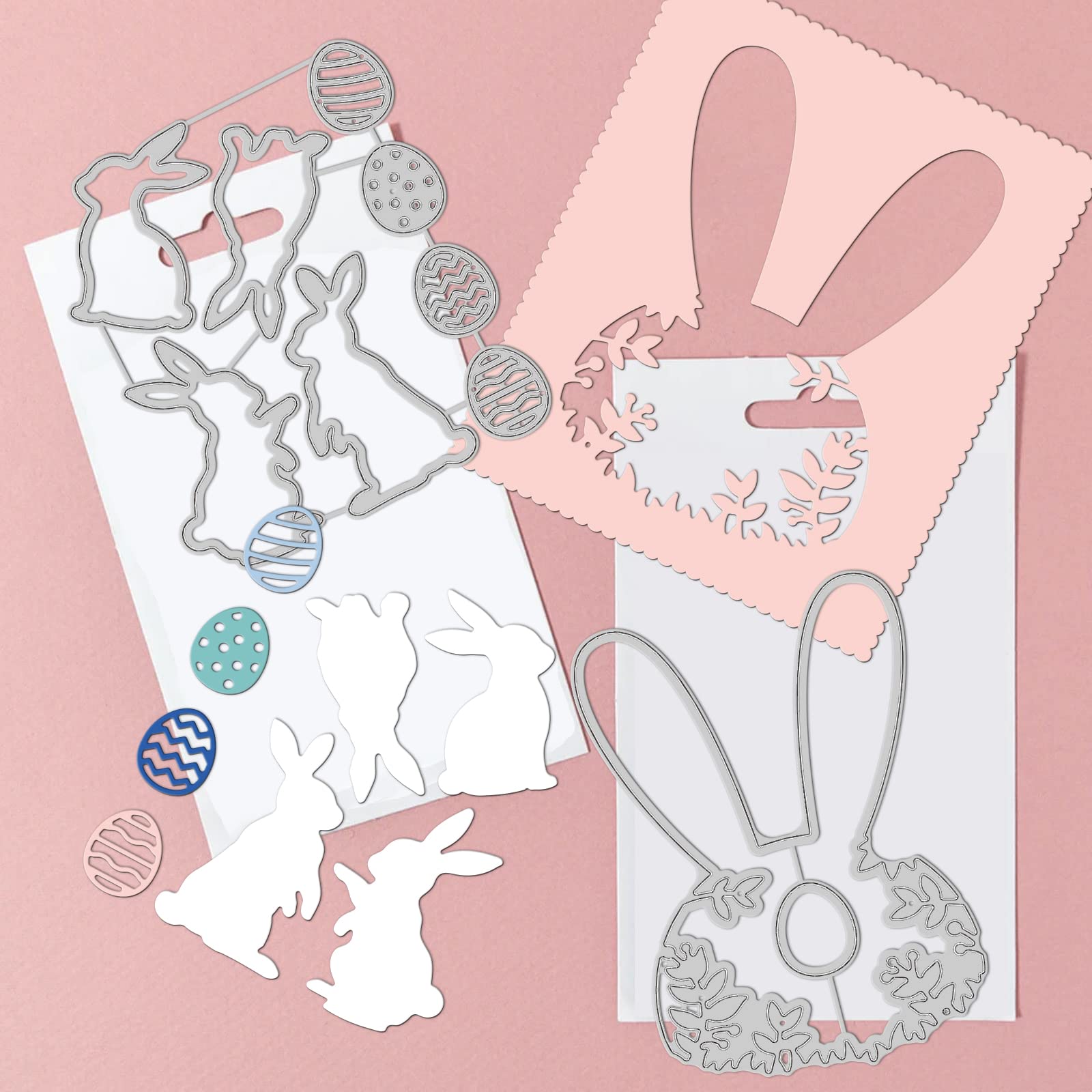 GLOBLELAND 3 Troqueles De Corte Temático De Pascua, Huevos De Conejito De Pascua, Troqueles De Acero Al Carbono Para Manualidades, Plantilla De Plantilla En Relieve Para Hacer Tarjetas De Pascua, álbumes