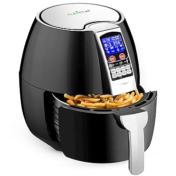 Nutrichef 3.7 Qt 8 In 1 Digital Air Fryer With Built In Timer Settings, Black