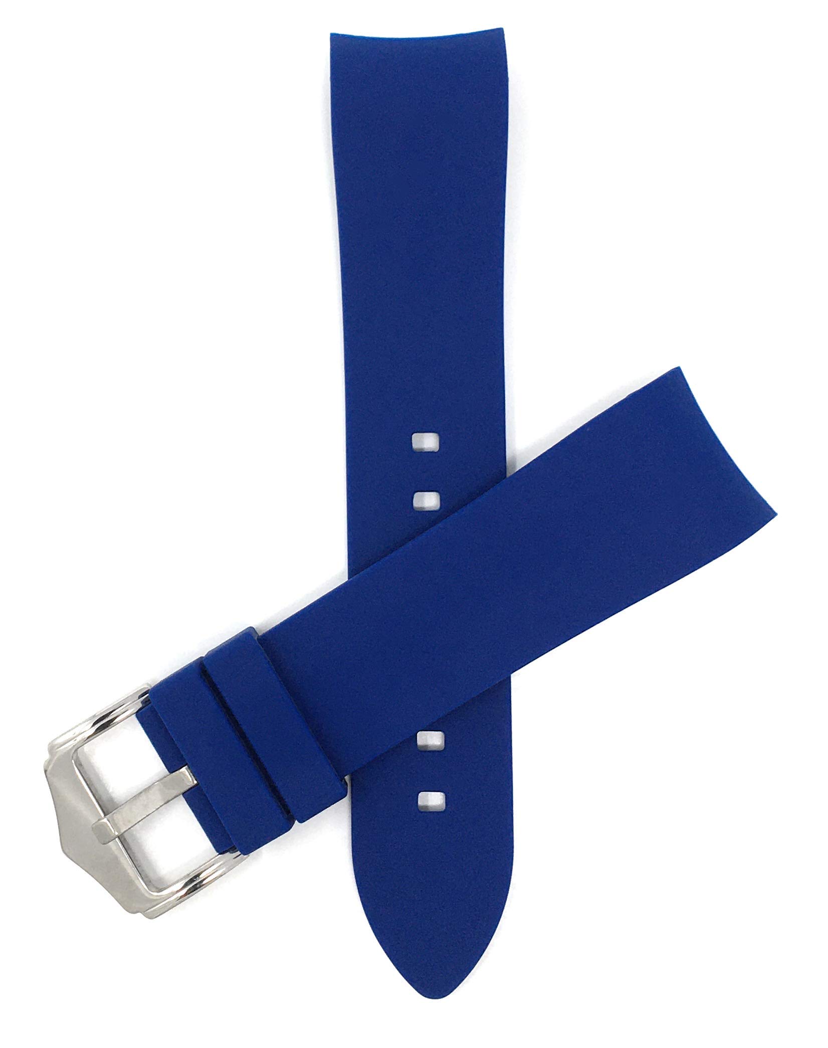 Bandini Silicone Watch Bands - Curved End - Soft Rubber Replacement Watch Straps - Waterproof - Stainless Steel Buckle - Many Colors - 18mm, 20mm, 22mm