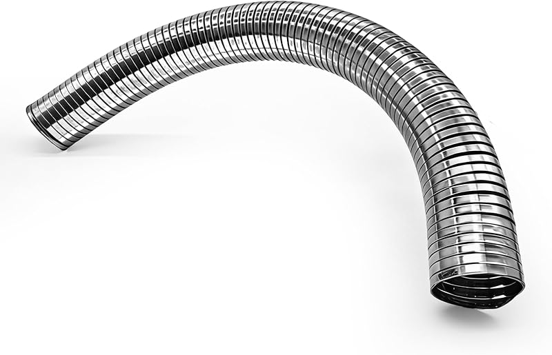 Tubo flexível do escapamento SKYMIRO em aço inoxidável 304 – 6,35 cm de diâmetro interno x 43,18 cm de comprimento – 1 unidade