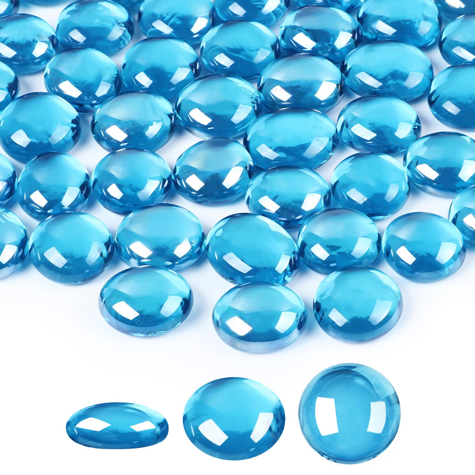 Photo 1 of SUREAM 1 LB Marbles for Vases, Blue Glass Beads Bulk for Vase Fillers, Flat Glass Marbles for Aquariums, Hydroponics Plants, Home Decor, Christmas DIY Craft