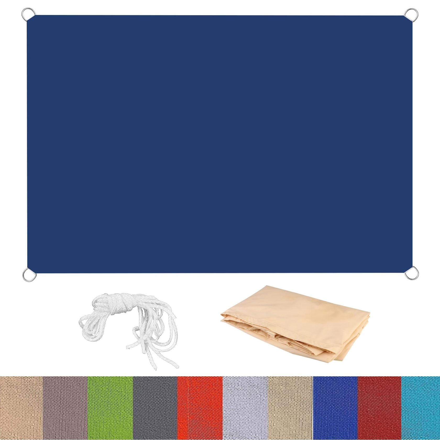 Voile d'ombrage rectangulaire haut de gamme en polyester 185g/m² imperméable pour terrasse