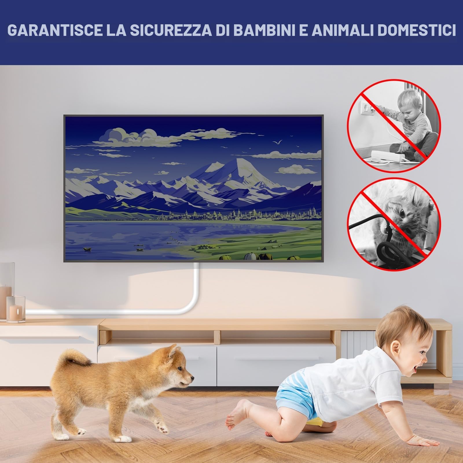 Canalina Passacavi Adesiva Da 2-Meter, Canalina Passacavi Muro Copricorda In Pc Morbido, Canaline Passacavi Da Muro Adesive, Per Home Ufficio, 10mm (w) x 10mm (h), Bianco