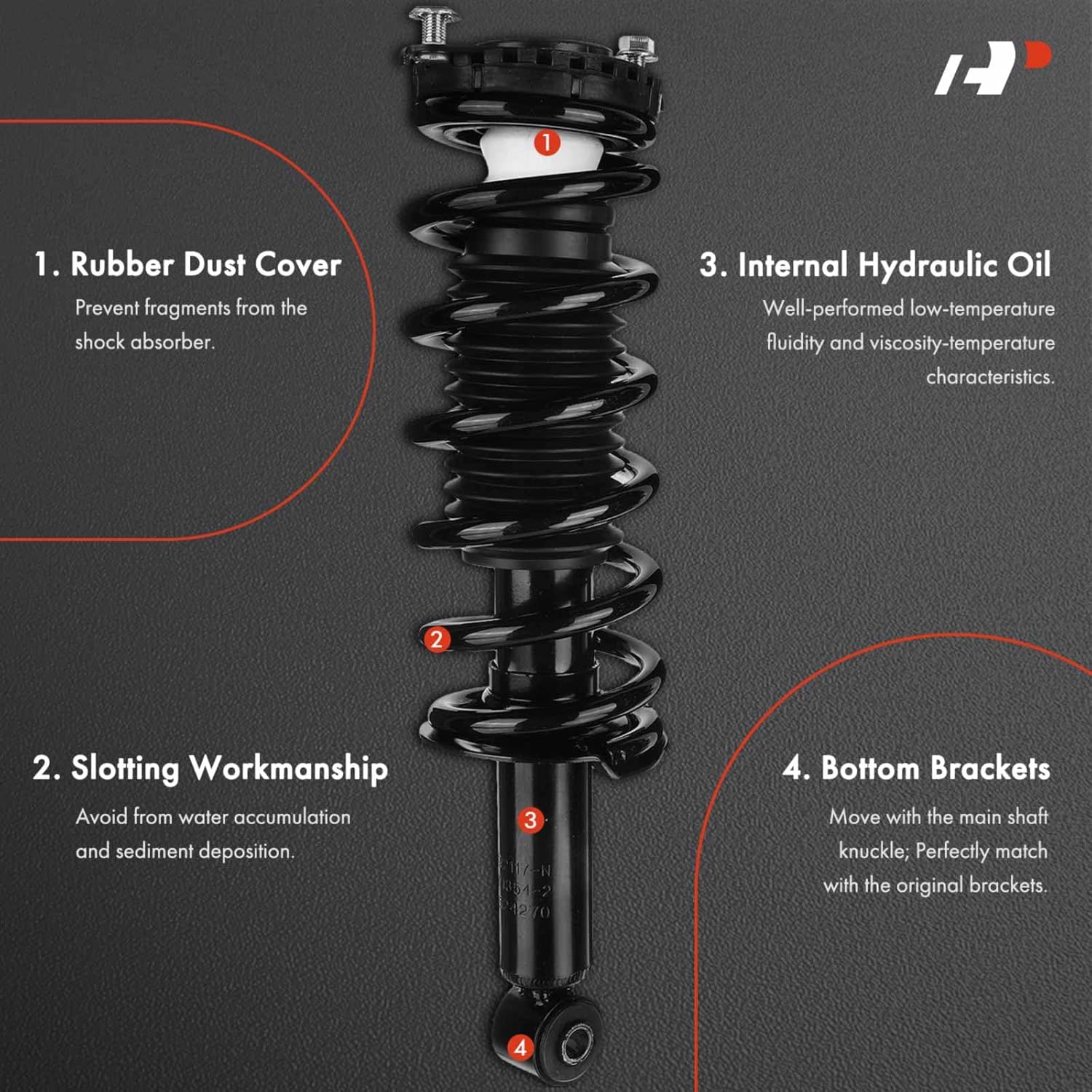 A-Premium Rear Strut Assembly Compatible with Subaru Legacy [Sedan] 2000-2004 - 2x Replacement Suspension Complete Strut Shock Absorber with Coil Spring