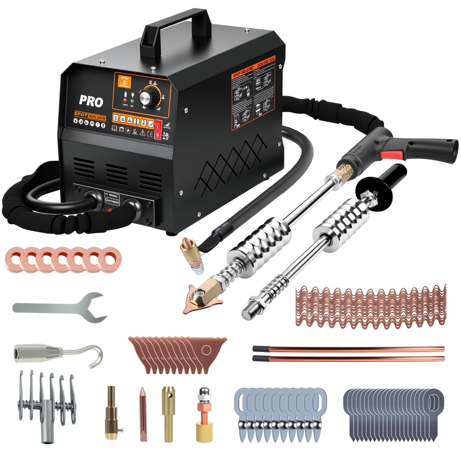 Dent Puller Welder 3.5KW Spot Welder Dent Puller Machine, Auto/Manual Welding, 110V 4200A Auto Body Repair Kit with 6 Welding Modes &amp; Overheat Protection for Car/Truck/Motorcycle