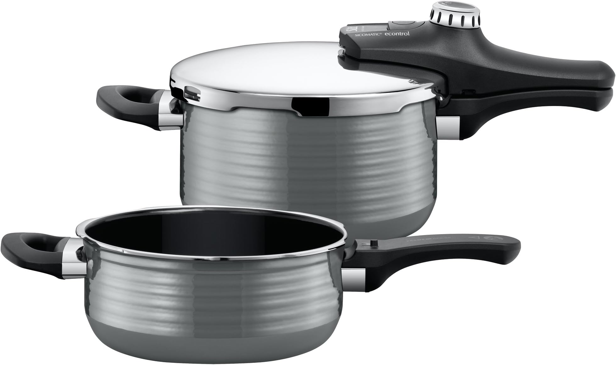 Silit Sicomatic Econtrol Duo Vision Without Insert, Stainless Steel, Silver, 4.5 Plus 3 Litre, 3-Piece