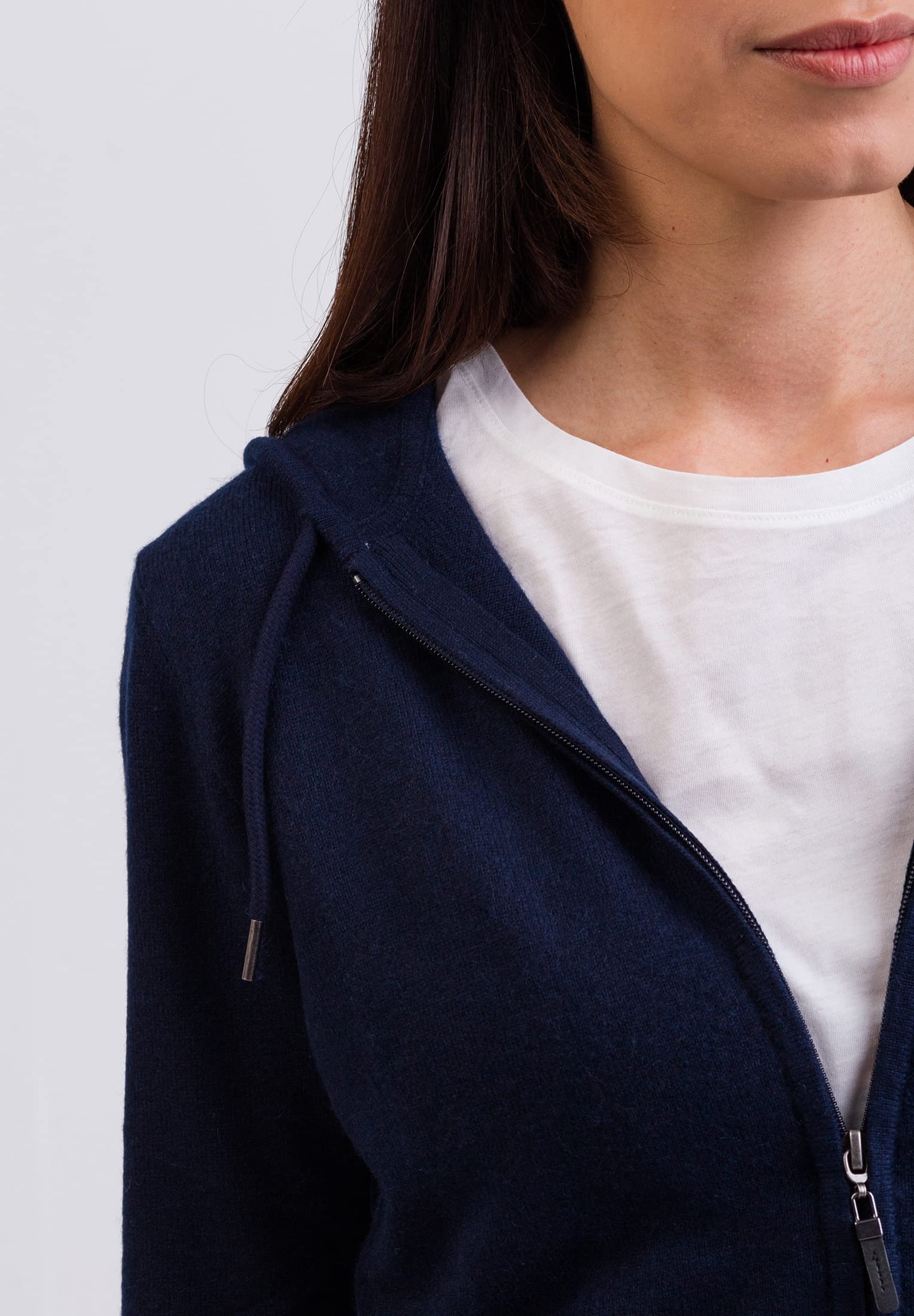 Pull à Capuche | Hoodie avec Fermeture Éclair pour Femmes 100% Cachemire