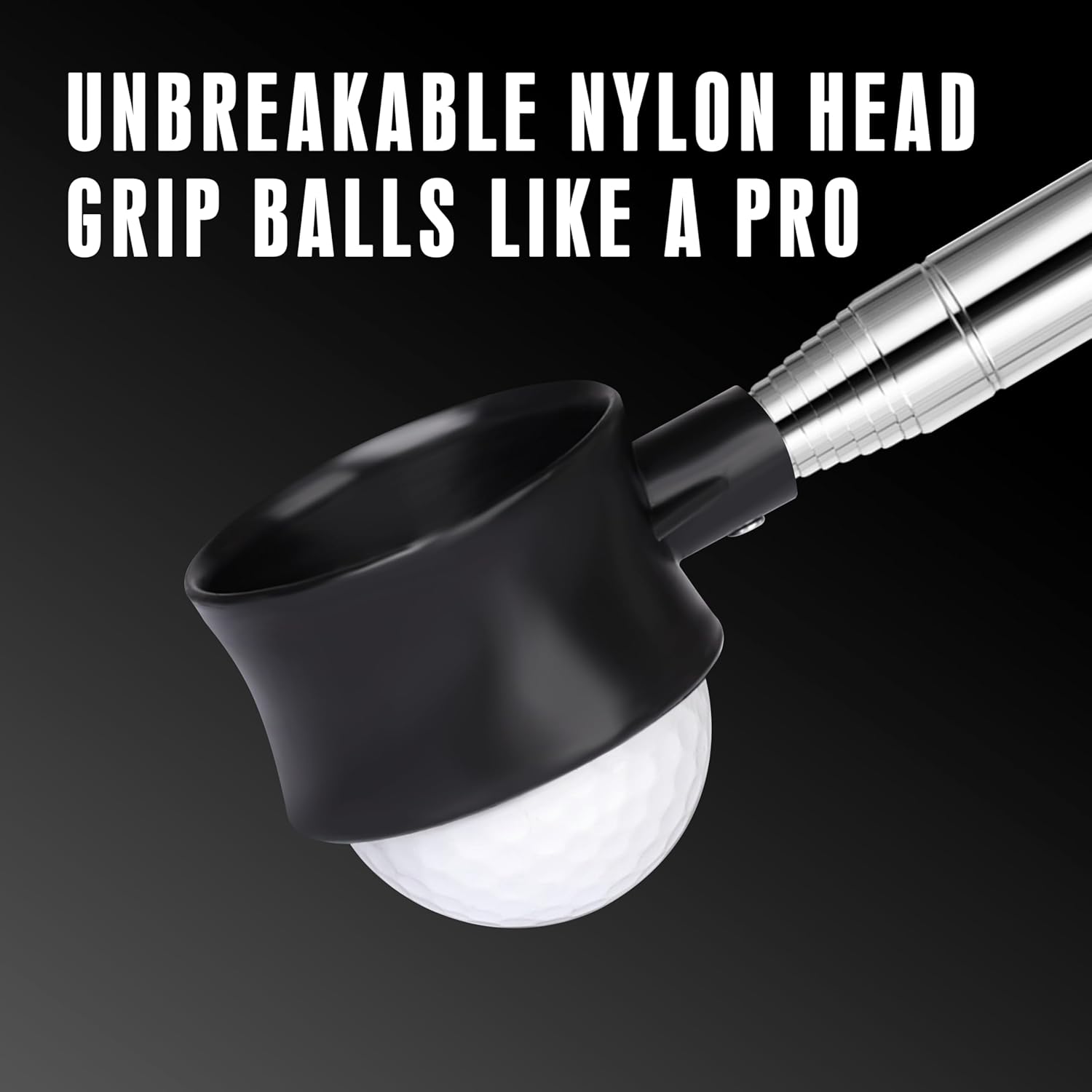 Premium Press-Lock Golf Ball Retriever – 9Ft / 12Ft / 14.5Ft / 16.3Ft with Reinforced Stainless Steel Shaft & Non-Slip Rubber Grip, Golf Ball Retriever Telescopic for Water