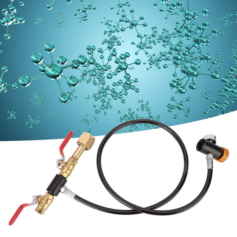 BuyWeek Adattatore per Bombola di CO2 Kit Tubo, Adattatore di Ricarica del Cilindro W21.8-14 Tubo di Ricarica per Cilindro CO2 con Tubo da 36 Pollici