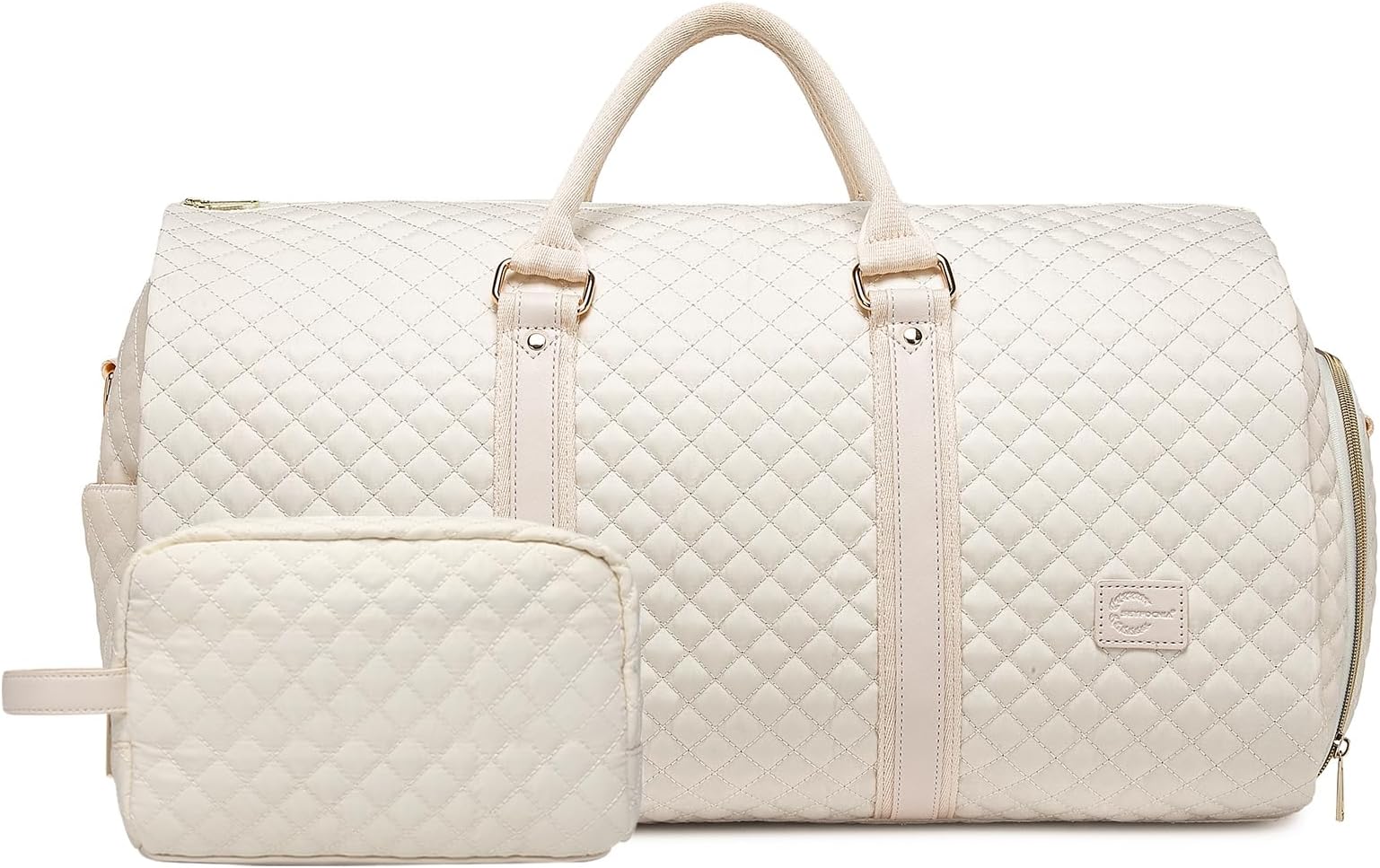 Convertible Garment Duffel Bag for Travel Womens Carry On Garment Bags With Toiletry Bag Large Weekender Bag Shoe Pouch 2 in 1 Hanging Suitcase Suit Travel Duffel Overnight Bags 2pcs Set Beige