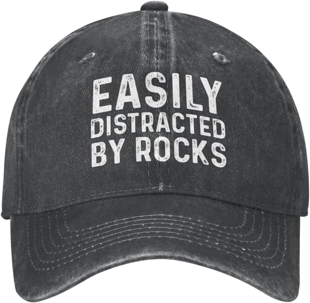 Easily Distracted by Rocks Hat for Men Baseball Cap Cool Cap