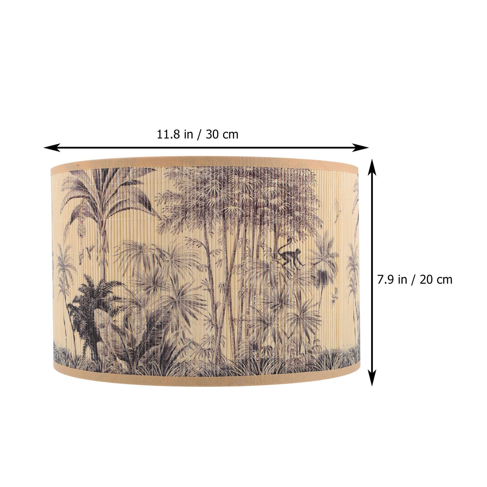 Pantalla de Lámpara Vintage Colgante de Bambú E Hierro para Hogar