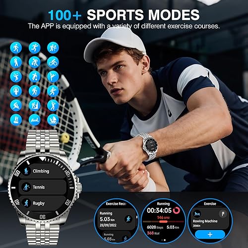 Miniatura 4 de SOUYIE Reloj inteligente AI, DA GPT reloj inteligente impermeable, pantalla AMOLED de 1.19 pulgadas, frecuencia cardíaca 24/7, oxígeno en sangre,