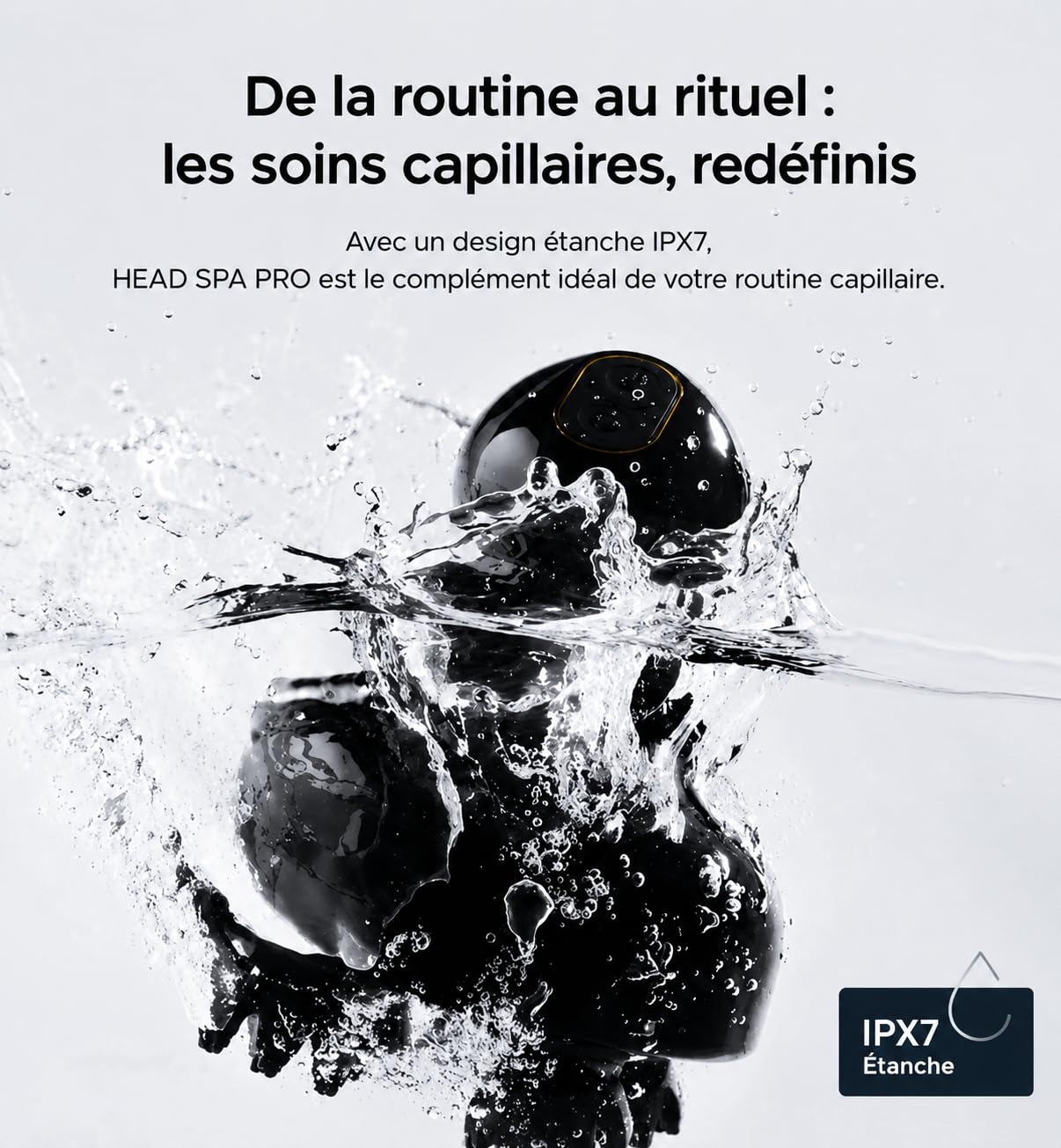 MYTREX Head Spa Pro Appareil de Massage Facial et Capillaire EMS, Stimulateur Cuir Chevelu Lumière Rouge, 12 Accessoires, 5 Niveaux Intensité, Étanche pour Croissance Cheveux