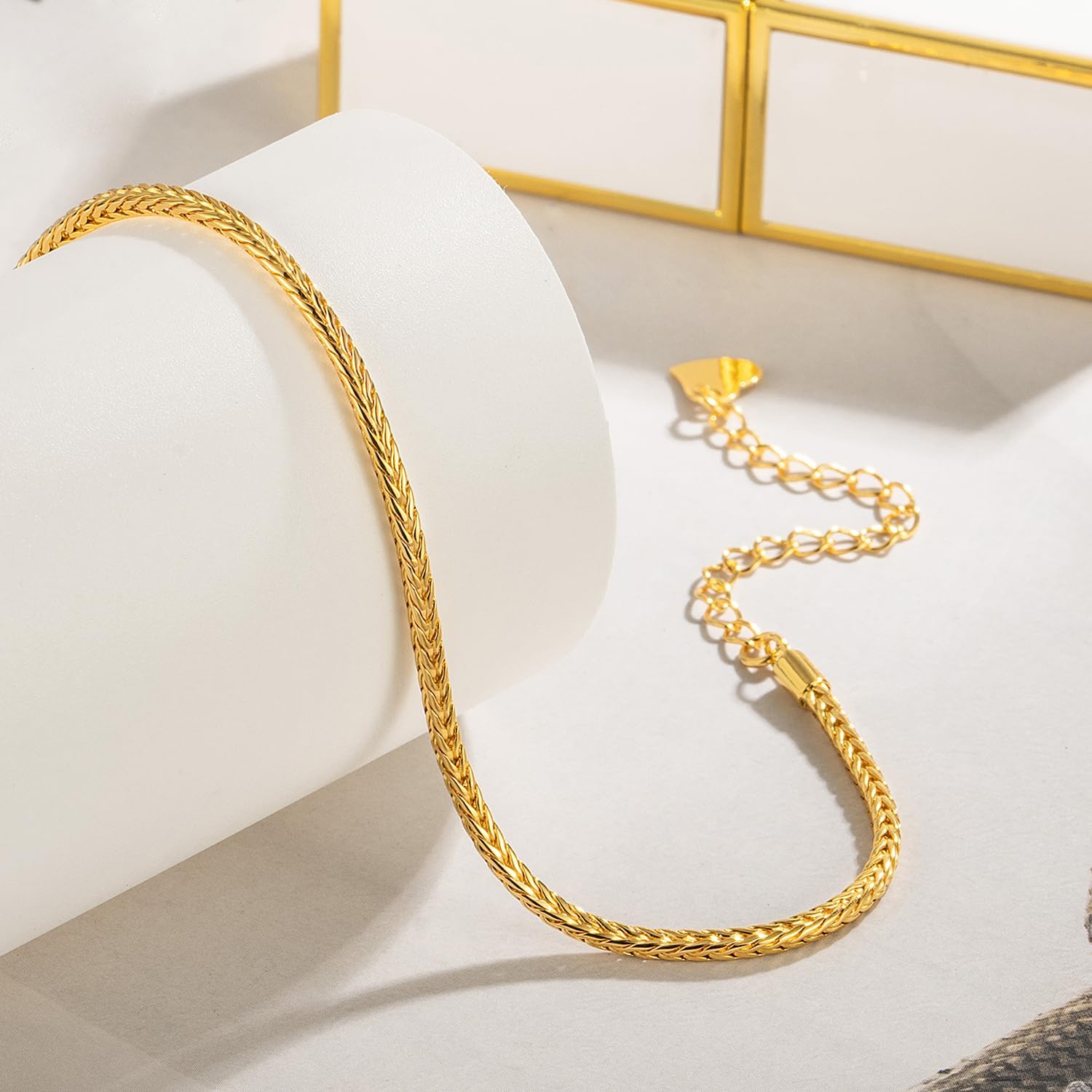 Dankadi Women 925 Sterling Silver Anklets Bracelet Men Simple Chopin/Box Chain/Twist Rope Chain Summer Beach Foot 24k Gold Plated Jewelry Gift