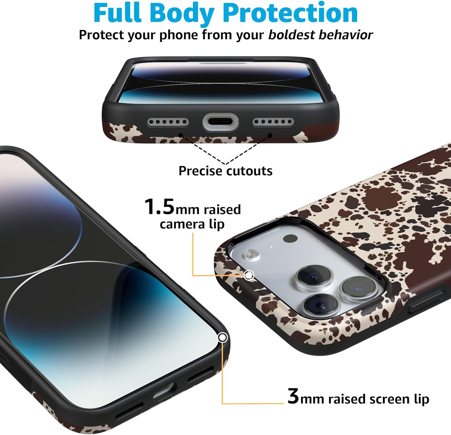 Casely iPhone 17 Pro Max Case | Cowgirl Envy | Cow Print | Bold Protective Design | Compatible with MagSafe