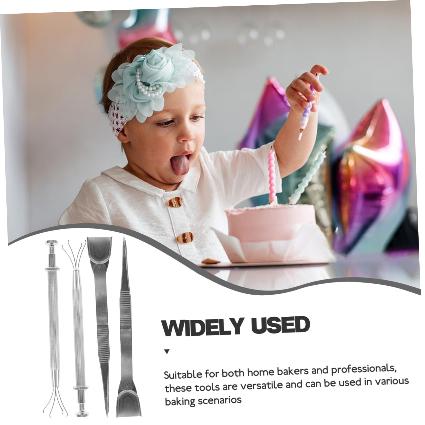 PRETYZOOM 5sets Strumenti per Decorazione Torte Pinzette e Articoli Alluminio per Decorazioni Cake Design e Gioielli Utensili Multifunzione per Cake Decorating e Creazioni