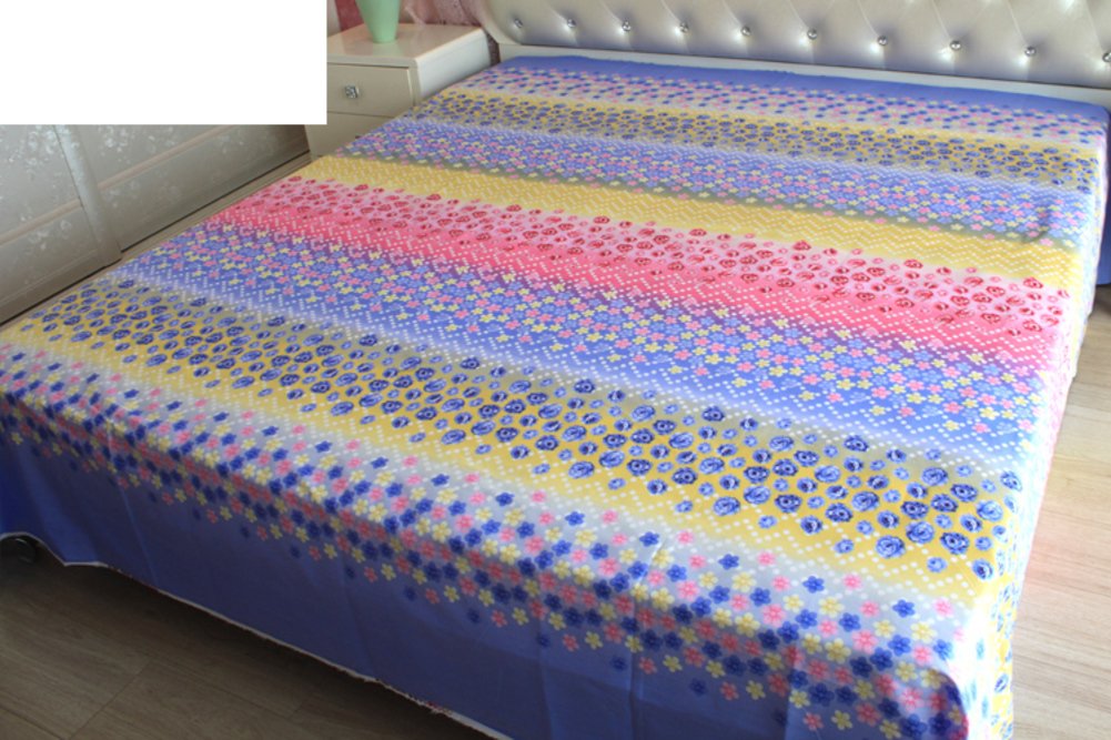 Drap plat en coton sergé et lin 230x250cm, linge de lit double premium alliance de matières